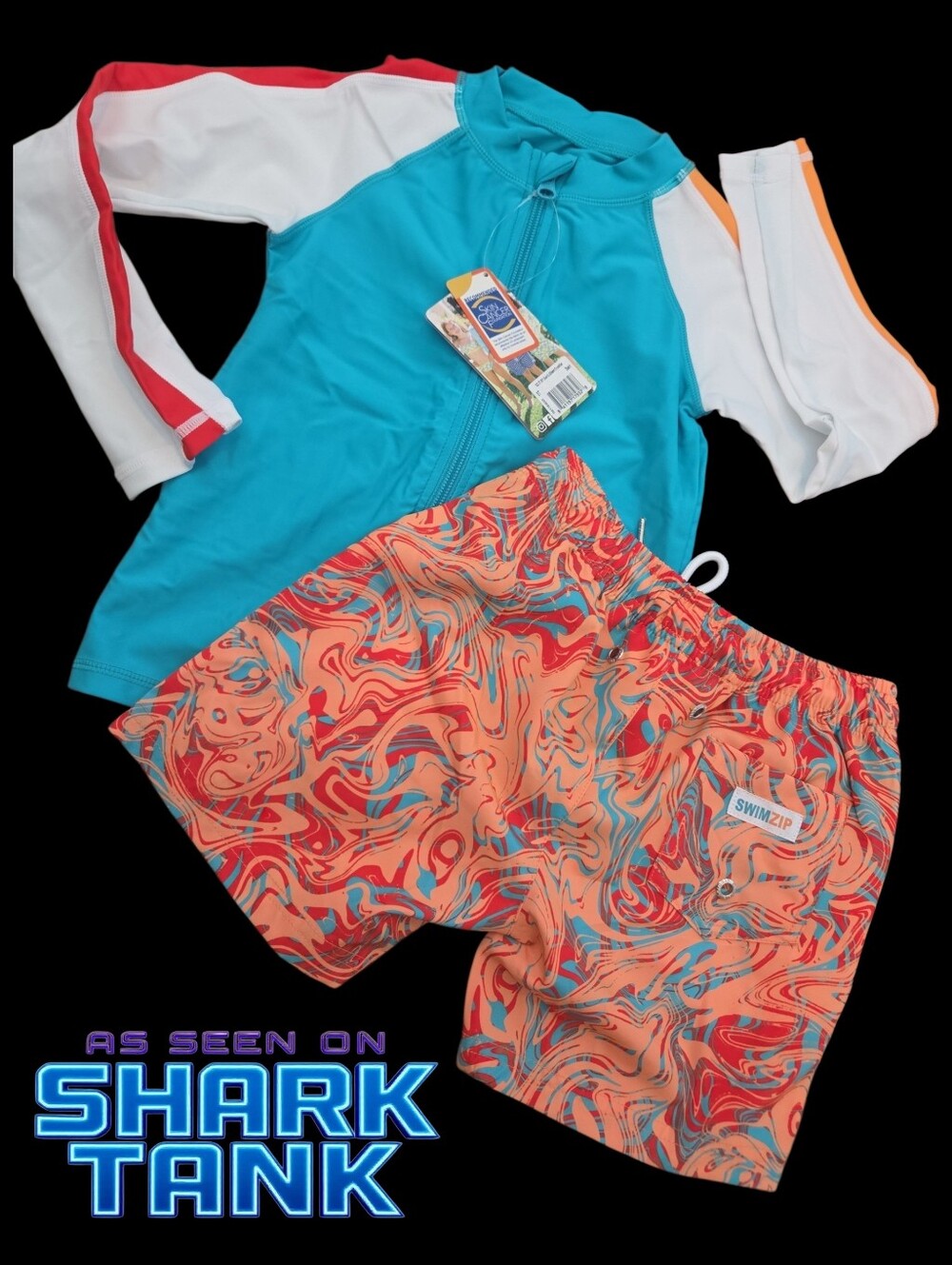 Shark Tank swimzip 2pc swim set Boys 5T toddlers
